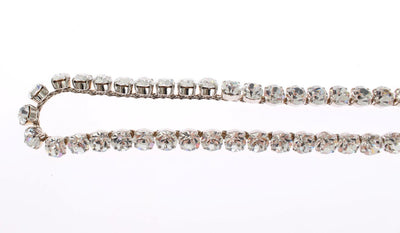 Yellow Leather Clear Crystal Waist Belt