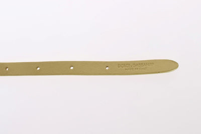 Yellow Leather Clear Crystal Waist Belt