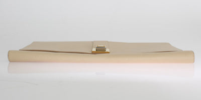 Beige Leather Organizer Folio Bag