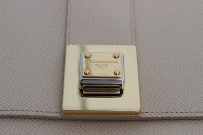 Beige Leather Organizer Folio Bag