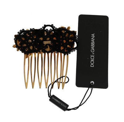 Gold Crystal Ladybug Floral Hair Comb
