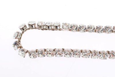 Green Leather Clear Crystal Waist Belt