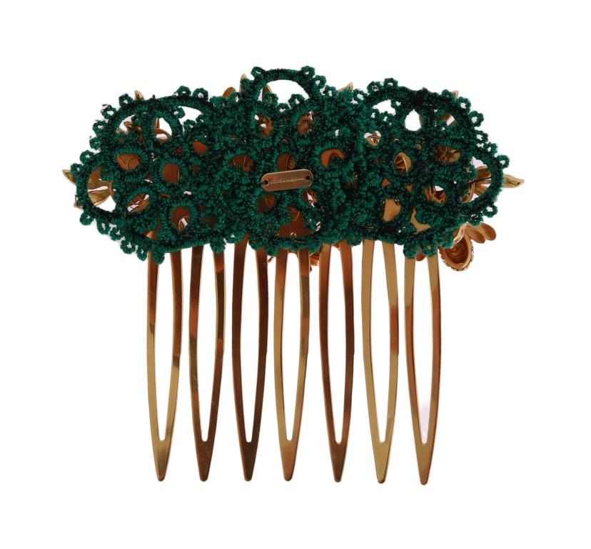Gold Crystal Floral Fly Hair Comb
