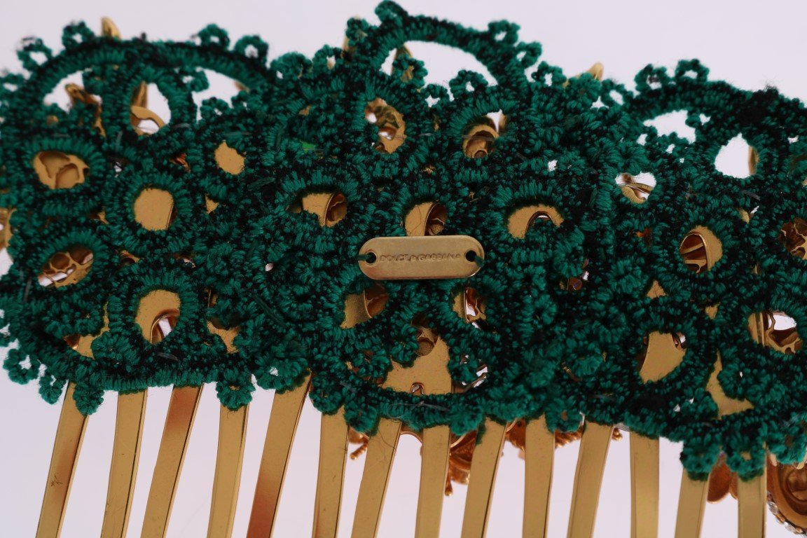 Gold Crystal Floral Fly Hair Comb