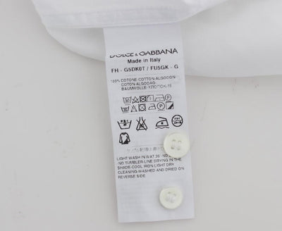 White Cotton Banded Collar Dress Shirt