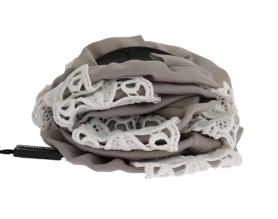 Gray Silk White Lace Hair Claw