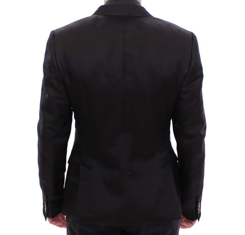 Brown silk slim fit blazer