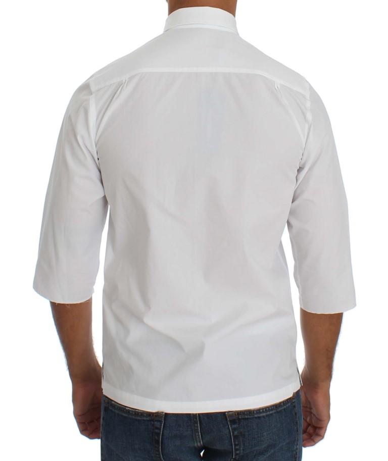 White 3/4 Sleeve Regular Fit Shirt