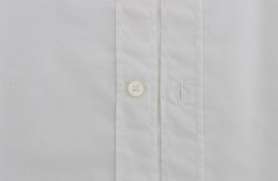 White Cotton Silk GOLD Slim Fit Shirt
