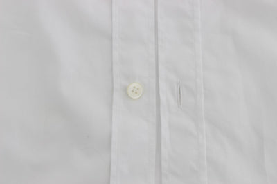 White Cotton Dress GOLD Slim Fit Shirt