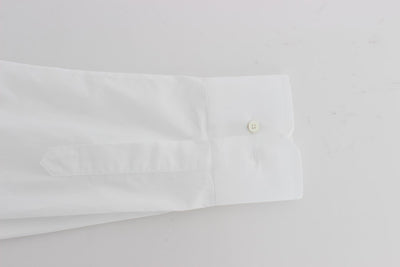 White Cotton Dress GOLD Slim Fit Shirt