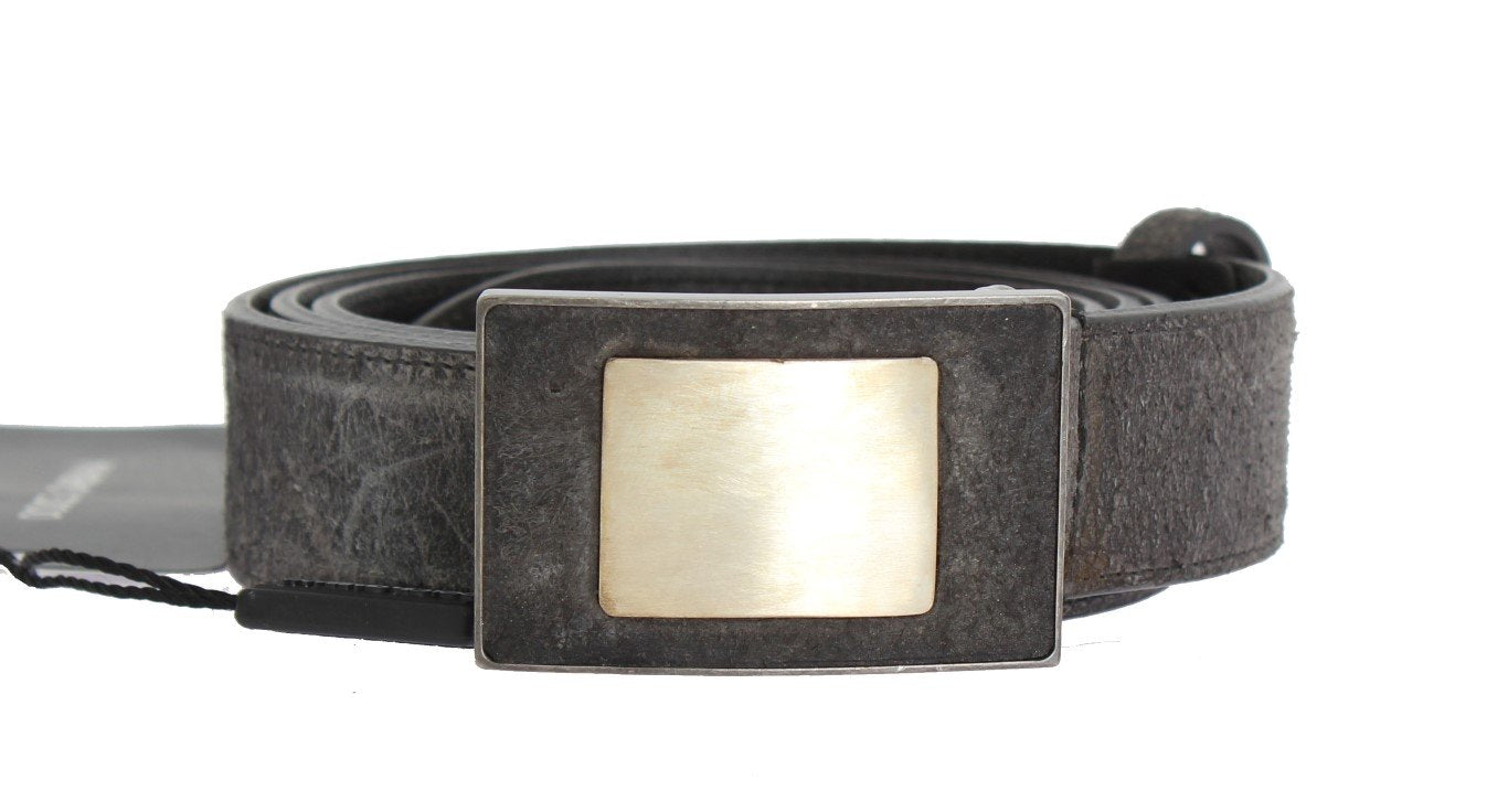 Black Leather Gold Buckle Belt