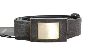 Black Leather Gold Buckle Belt