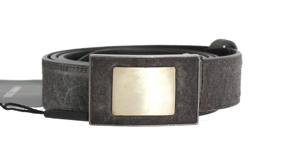 Black Leather Gold Buckle Belt