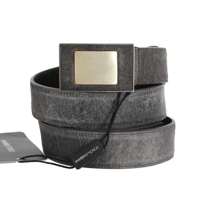 Black Leather Gold Buckle Belt