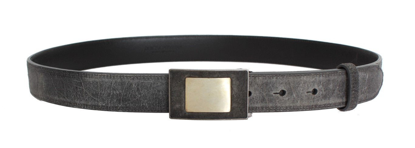Black Leather Gold Buckle Belt