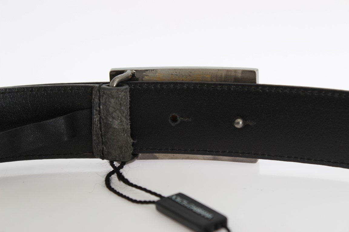 Black Leather Gold Buckle Belt