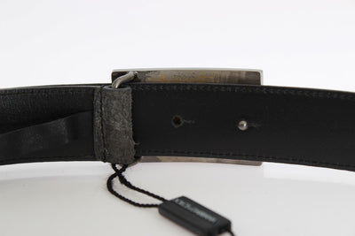 Black Leather Gold Buckle Belt