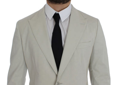 White Cotton Stretch Blazer Jacket