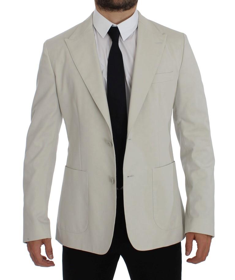 White Cotton Stretch Blazer Jacket