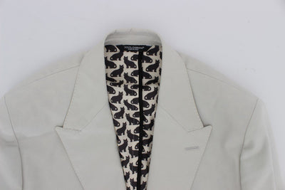 White Cotton Stretch Blazer Jacket