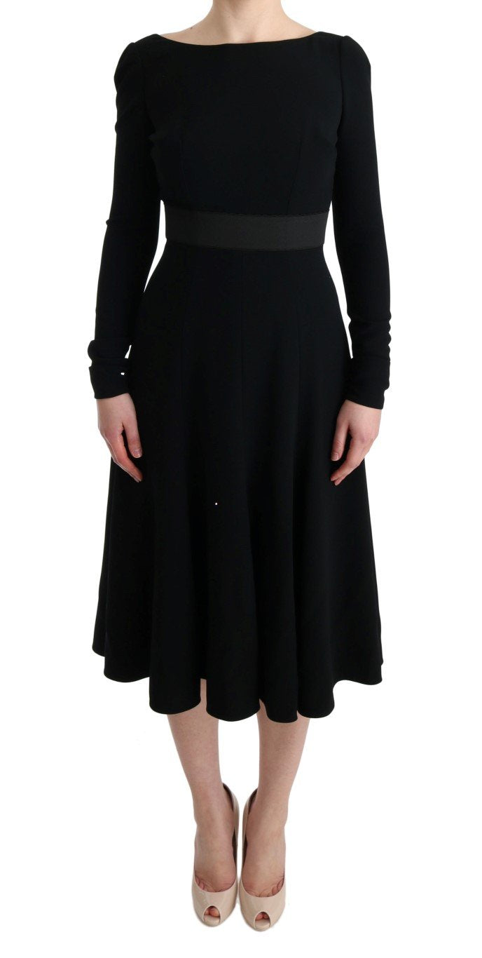 Black Stretch Lace Gown Sheath Dress