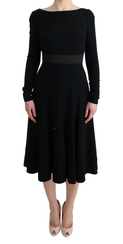 Black Stretch Lace Gown Sheath Dress