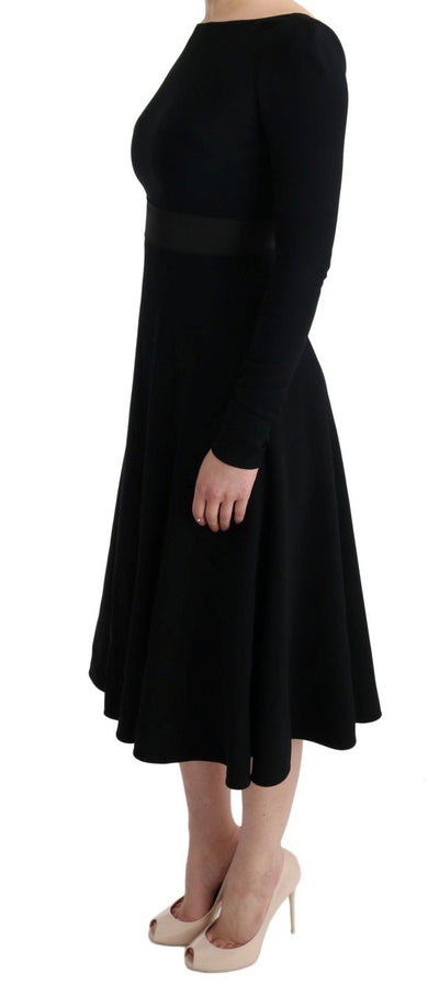 Black Stretch Lace Gown Sheath Dress
