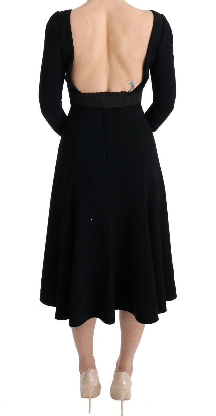 Black Stretch Lace Gown Sheath Dress
