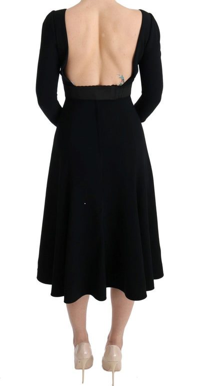 Black Stretch Lace Gown Sheath Dress