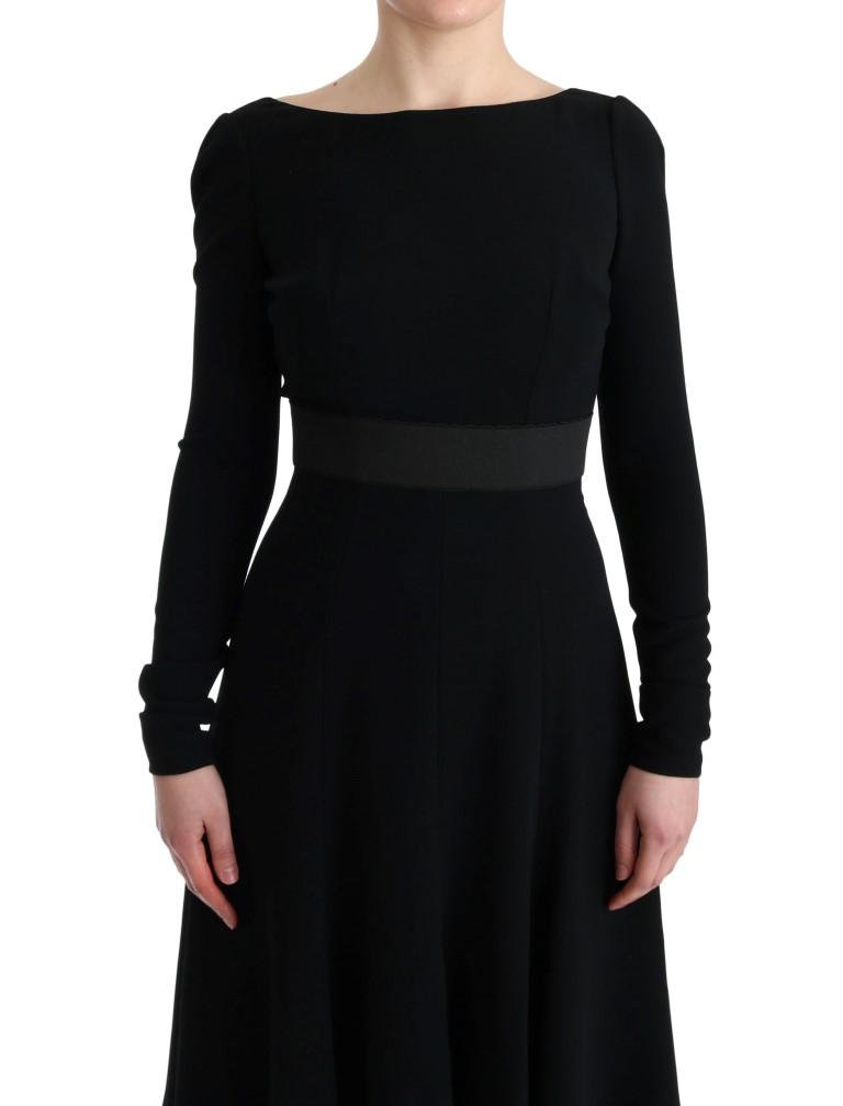 Black Stretch Lace Gown Sheath Dress