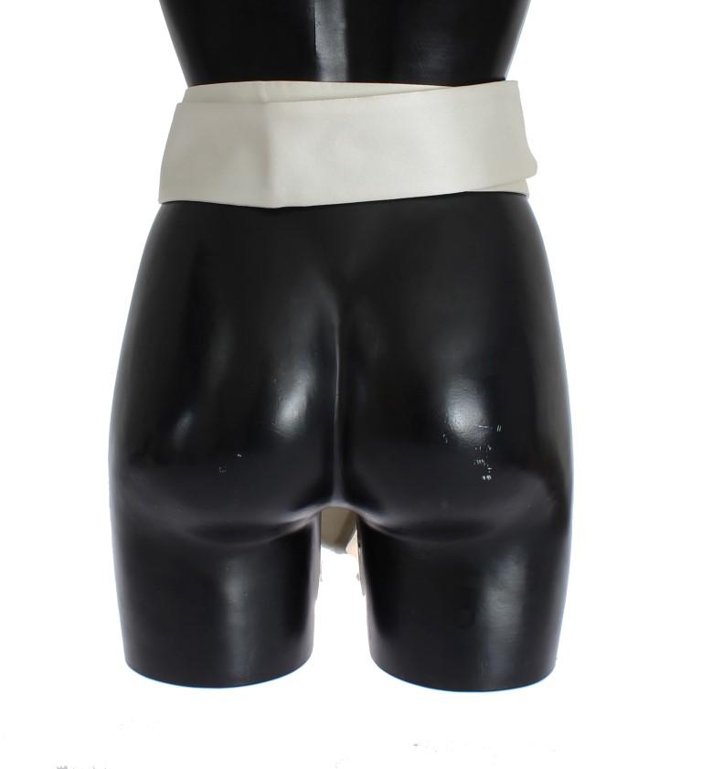 White Silk Wide Runway Catwalk Waist Belt
