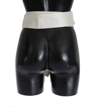 White Silk Wide Runway Catwalk Waist Belt
