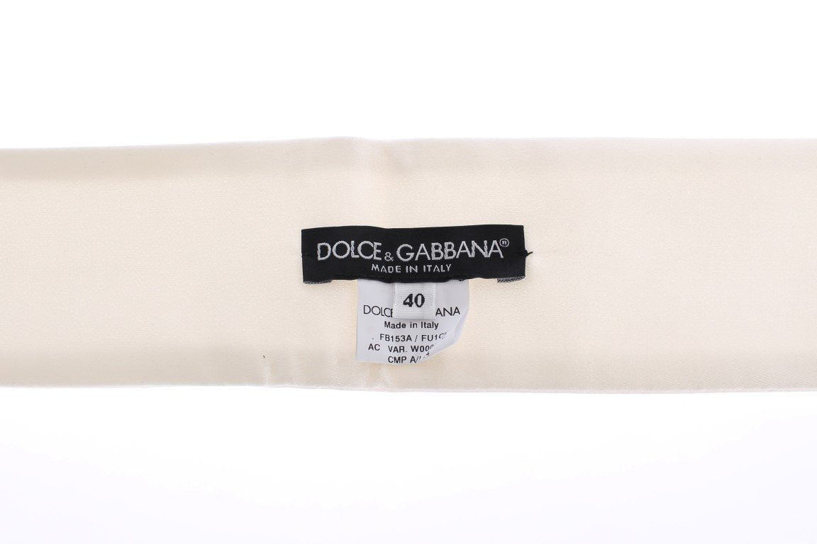 White Silk Wide Runway Catwalk Waist Belt