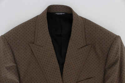 Green Polka Wool Stretch Blazer