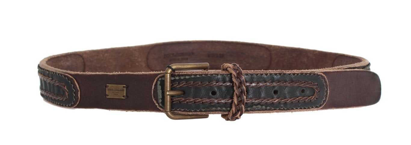 Brown Leather Gold Buckle Belt