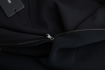 Black Stretch Long Gown Sheath Dress