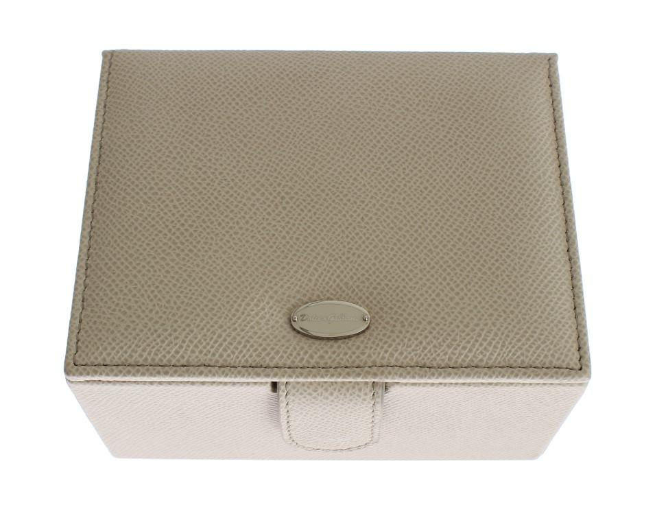 White Leather Unisex Two Watch Case Cover Box Storage