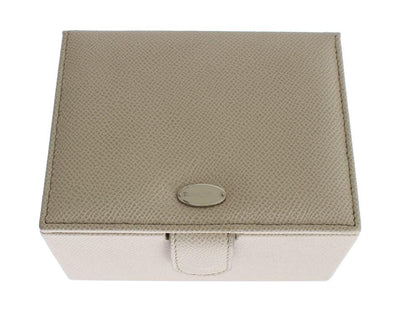 White Leather Unisex Two Watch Case Cover Box Storage