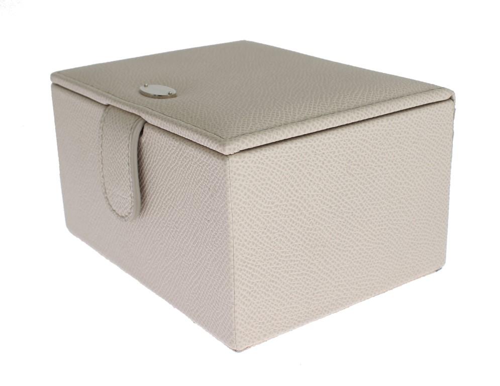 White Leather Unisex Two Watch Case Cover Box Storage