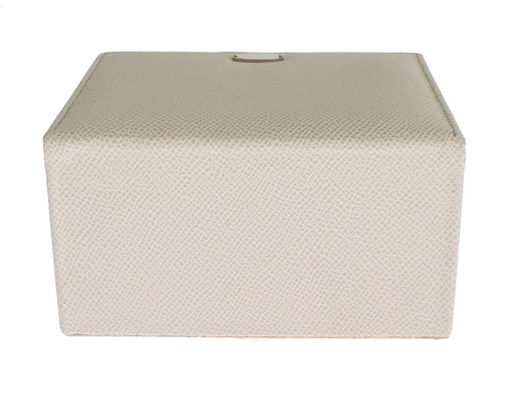 White Leather Unisex Two Watch Case Cover Box Storage
