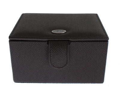 Brown Leather Unisex Two Watch Case Cover Box Storage