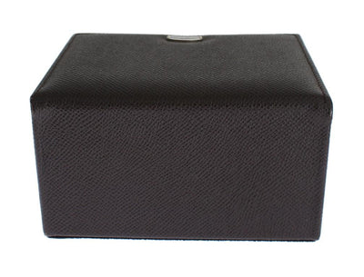 Brown Leather Unisex Two Watch Case Cover Box Storage
