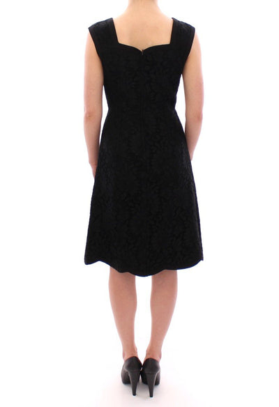 Black floral lace sicily runway dress