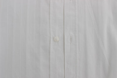 White Cotton Dress GOLD Slim Fit Shirt