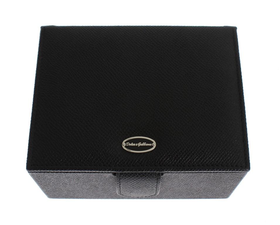 Black Leather Unisex Two Watch Case Cover Box Storage