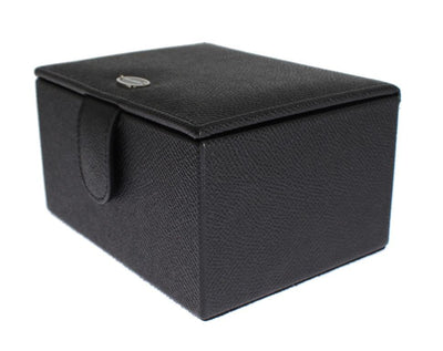 Black Leather Unisex Two Watch Case Cover Box Storage