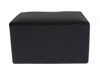 Black Leather Unisex Two Watch Case Cover Box Storage