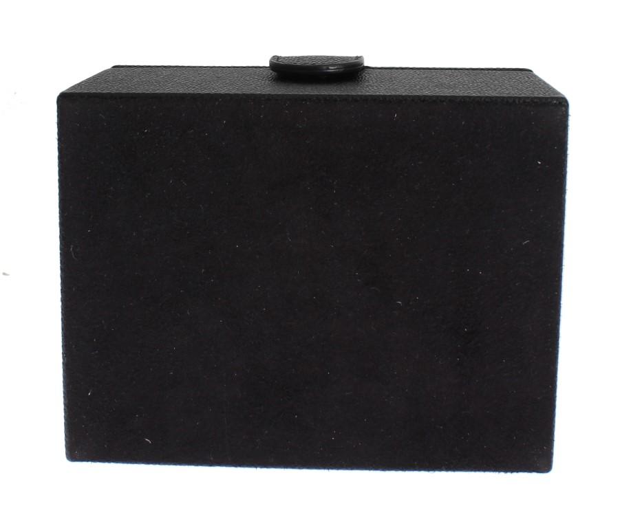Black Leather Unisex Two Watch Case Cover Box Storage