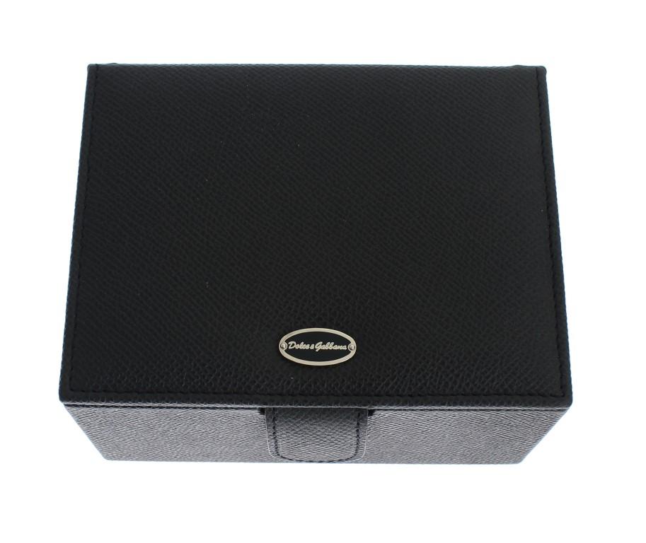 Blue Leather Unisex Two Watch Case Cover Box Storage
